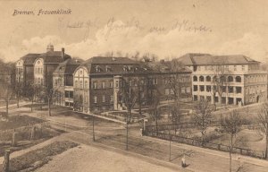 Lonely Man at Roadside Bremen Frauenklinik German Old Postcard