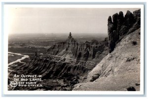 c1940's An Outpost In The Bad Lands Rapid City SD Vintage RPPC Photo Postcard