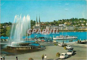 Modern Postcard Luzern Fountain Wagenbach