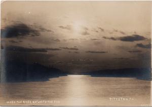 1906 RPPC Pittston PA When River Reflects Sun Luzerne Harris REAL PHOTO Postcard