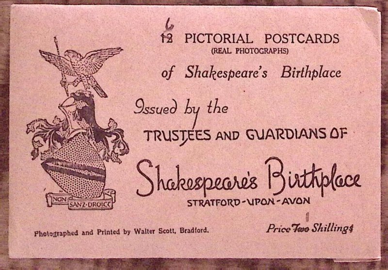 1930s SHAKESPEARE'S BIRTHPLACE STRATFORD -UPON-AVON SET RPPC POSTCARDS Z3737