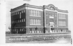 Kansas Bucklin High Scholl Postcard roadside C-1910 22-8336