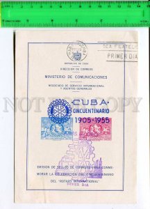 266628 CUBA stamp 1955 year first day Rotary International