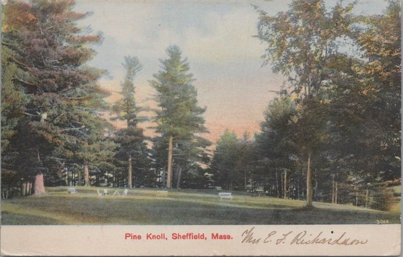 Postcard Pine Knoll Sheffield MA 1908