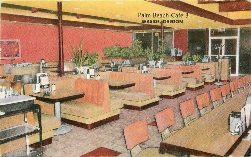 Hansen Palm Beach Cafe  3 Embers Restaurant Seaside Oregon Postcard 20-3970