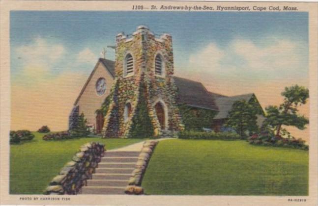 Massachusetts Cape Cod Hyannisport St Andrews-by-the-Sea Church Curteich