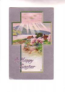 Embossed  Tuck, Scene in Cross Silhouette, Easter,