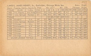 Jim Landis Baseball Exhibition Card View Postcard Backing 