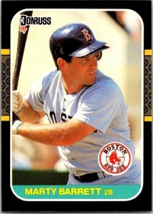 1987 Donruss Baseball Marty Barrett Boston Red Sox sk20283