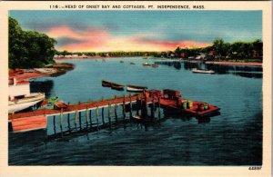 Vintage Postcard ONSET BAY AND COTTAGES. PT. INDEPENDENCE, MA Ji-5