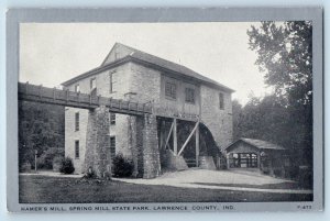 Lawrence County Indiana Postcard Hamer Mill Springs Mill State Park 1940 Vintage
