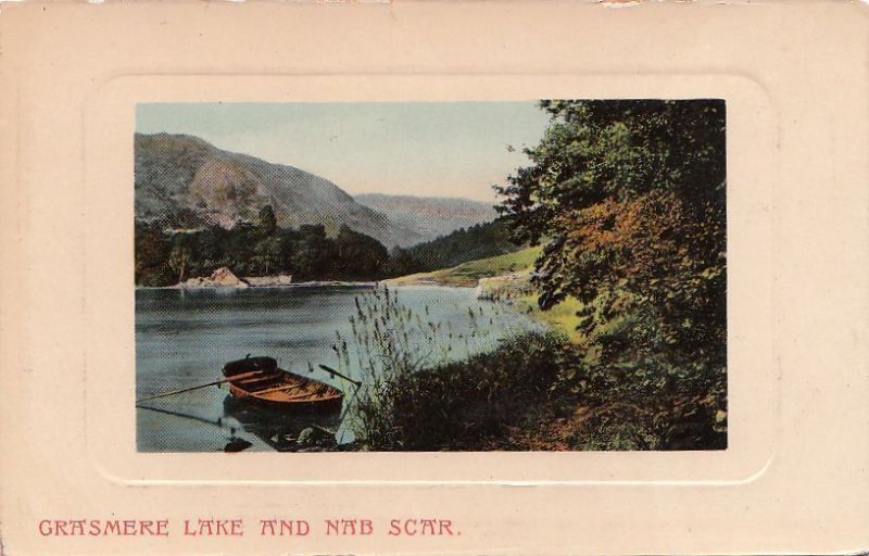 Postcard Grasmere Lake and Nab Scar UK