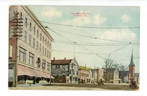 ME - Lewiston. Haymarket Square Street Scene ca 1907