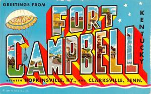 Fort Campbell, Hopkinsville, KY & Clarksville, TN USA Large Letter Military U...