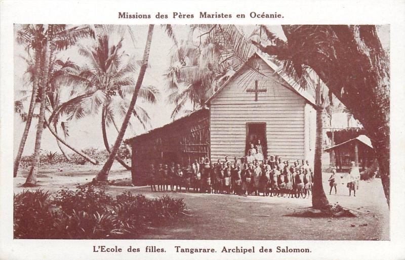 South Pacific Oceania Solomon archipelago school Tangarare native schoolgirls