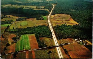 Aerial View Pennsylvania Turnpike Farmland Postcard PM Toledo OH Cancel WOB Note 
