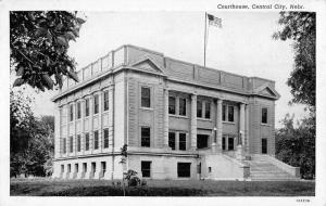 Central City Nebraska Court House Street View Antique Postcard K41439