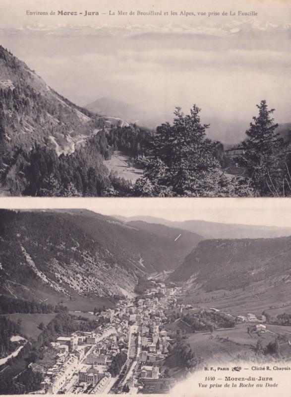 Morez Jura Roche Au Dade 2x Mountain Aerial French Postcard s
