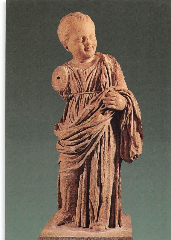 BR86080 museum of delphi statue of a litte girl postcard sculpture greece