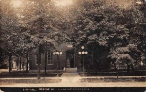 Breese Illinois City Hall Real Photo Vintage Postcard AA4967