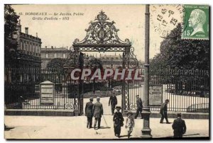 Old Postcard The public garden Bordeaux grille & # 39entree