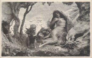 Sculpture Mastroianni fine art postcard - Winter allegory 1912