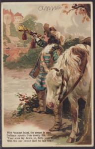 Man Blowing Horn,Horse