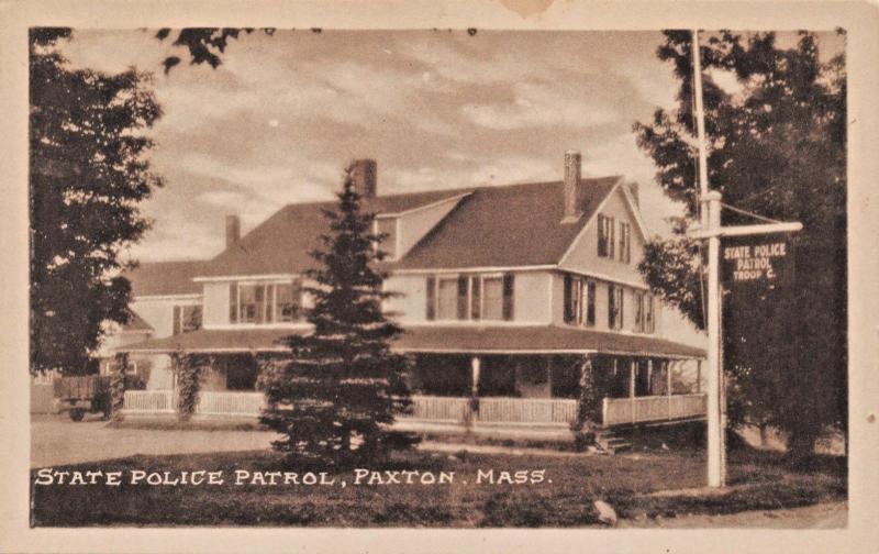 PAXTON MASSACHUSETTS~STATE POLICE PATROL-TROOP C-PHOTO POSTCARD