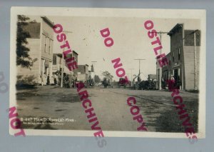 Ronneby MINNESOTA RPPC 1909 MAIN STREET nr Foley Milaca Princeton 37 PEOPLE