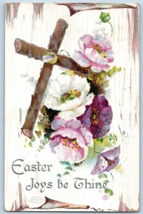 Waukesha Wisconsin WI Postcard Easter Holy Cross Flowers Embossed 1912 Antique