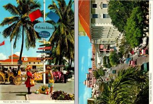 2~4X6 Postcards Nassau, Bahamas  RAWSON SQUARE & BAY STREET SCENE Tourists~Signs