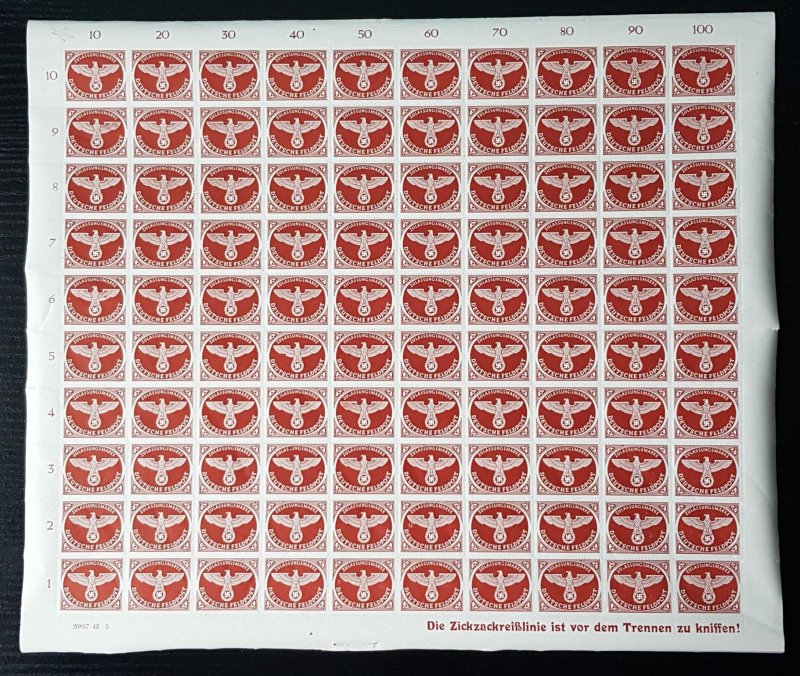 Third Reich Original Complete Sheet WW2 Feldpost 1943 Small Packet