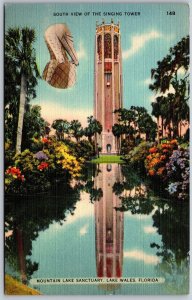 Vtg Lake Wales Florida FL Mountain Lake Sanctuary Singing Tower 1940s Postcard