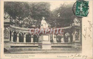 Old Postcard Valenciennes hemicycle and statue froissart columnist (1900� map