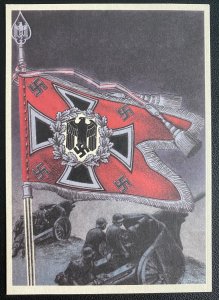 Mint WW 2 Germany Color Picture Postcard Artillery Division FLag