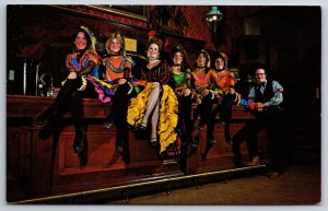 Interior~Dodge City Kansas~Doc Miss Kitty & Can Dancers~Piano~1950s Postcard