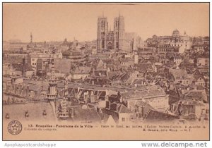 Belgium Brussells Bruxelles Panoramaic Panorama De La Ville Dans Le Fond Au M...