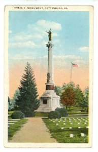 PA - Gettysburg. New York State Monument & National Cemetery (crease)