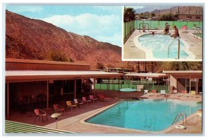 c1950's Rancho Trailer Park Palm Springs California CA, Swimming Pool Postcard