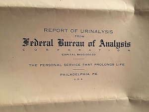 1920 Report of Urinalysis by Federal Bureau of Analysis Suggested Diet.    Z3