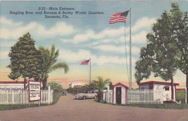 Florida Sarasota Main Entrance Ringling Brothers and Barnum & Bailey Winter Q...