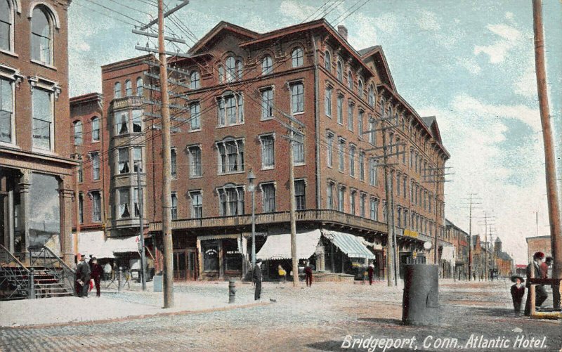 Atlantic Hotel, Bridgeport, Connecticut, Early Postcard, Unused