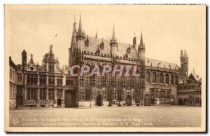 Old Postcard Bruges Justice of Peace I & # 39Hotel City and St Blood Basilica