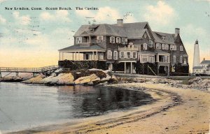 New London Connecticut Ocean Beach The Casino Antique Postcard KK1062