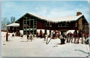 1968 Lake Placid Club's Ski Loj at Mount Whitney New York NY Posted Postcard