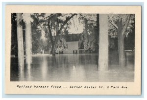 1921 Rutland Vermont Flood - Corner Baxter St & Park Ave. Vermont VT Postcard