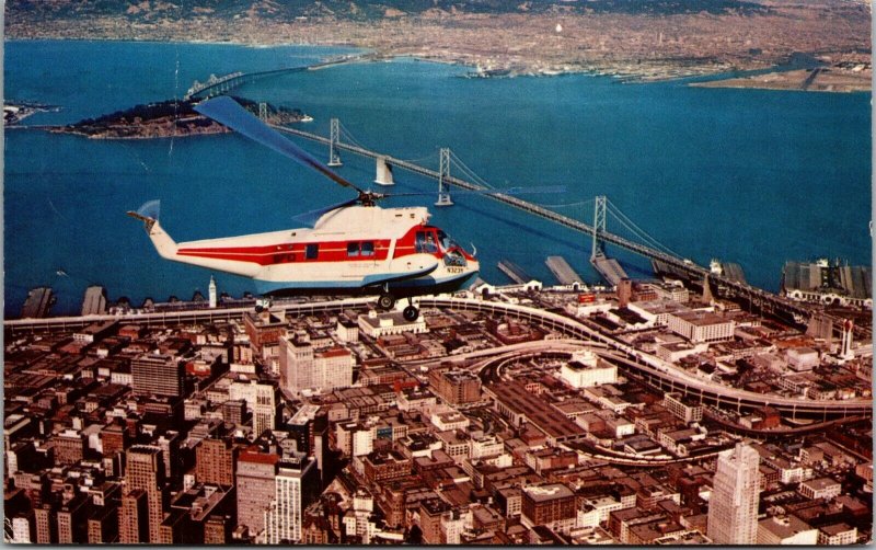 California CA Oakland Helicopter Airlines San Francisco Postcard Old Vintage PC
