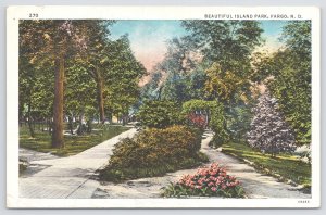 State~Beautiful Island Park~Nature~Flowers~Trees~North Dakota~Arrowhead~Vintage