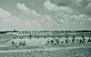 Postcard RPPC View of Artillery Firing Line at Camp Grayling, MI.  S1