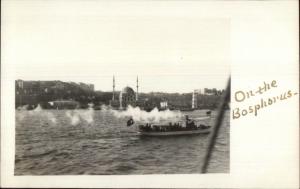 Constantinople Turkey Boating on Bosphorus c1910 Amateur Photo Postcard rtw